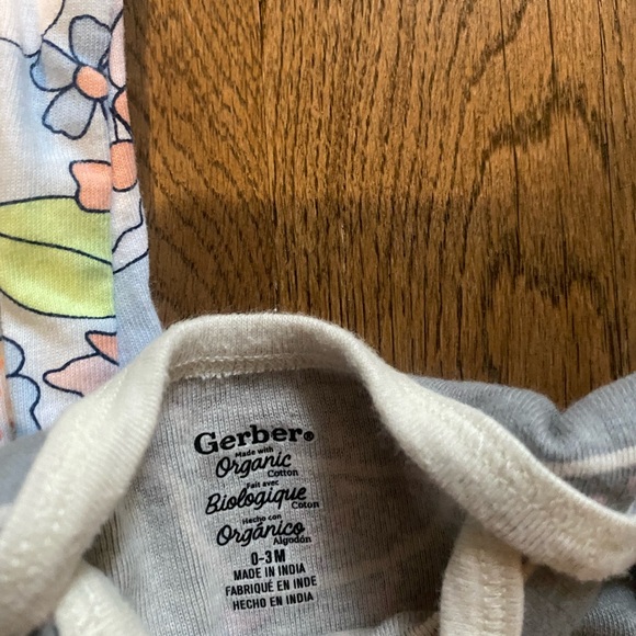 0-3 3 Month Bundle Romper Jumper Baby Girl Infant 4 Pieces Yellow Duck Stripes - Picture 7 of 11